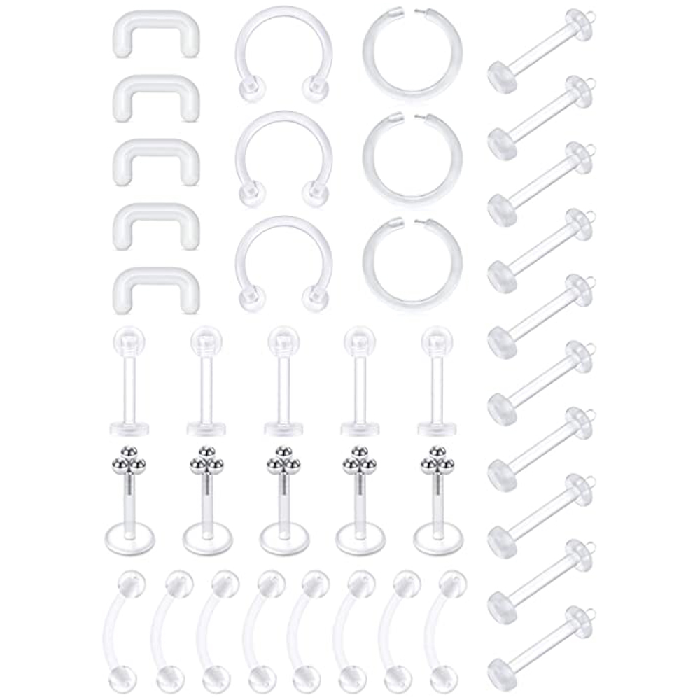 Body Jewelry Lip Ring - Clear Flexible Forwards Helix Tragus Daith