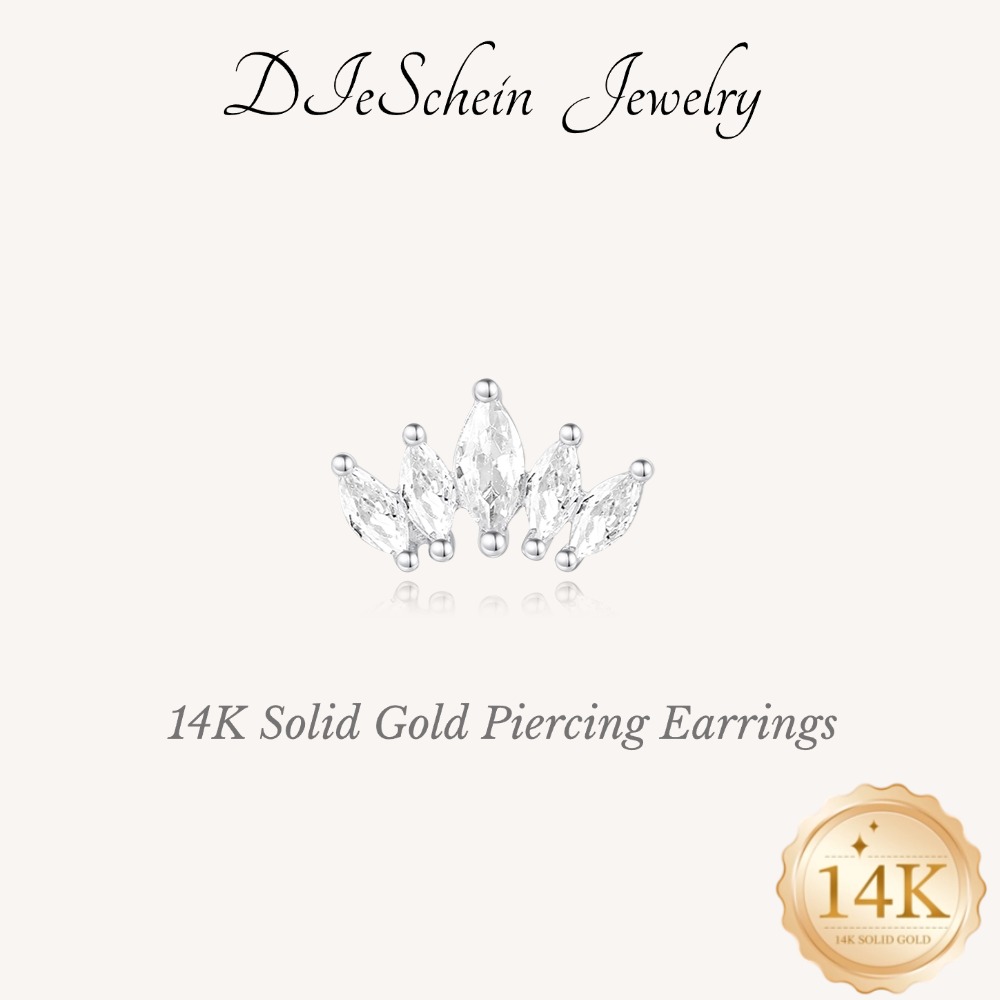 Tragus Flat Back - DIeSchein 14K Solid Gold Piercing Studs