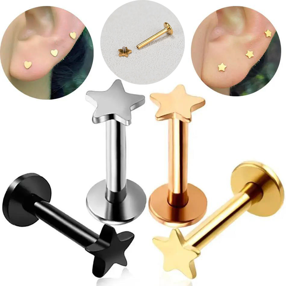 Body Jewelry Flat Back - 16G Piercing Titanium Steel Internal Thread