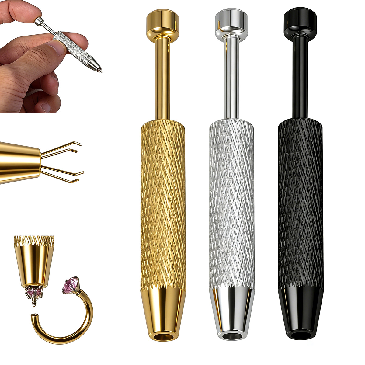 Body Jewelry Holder - 1/3pcs 4 Claws Ball Bead Holder