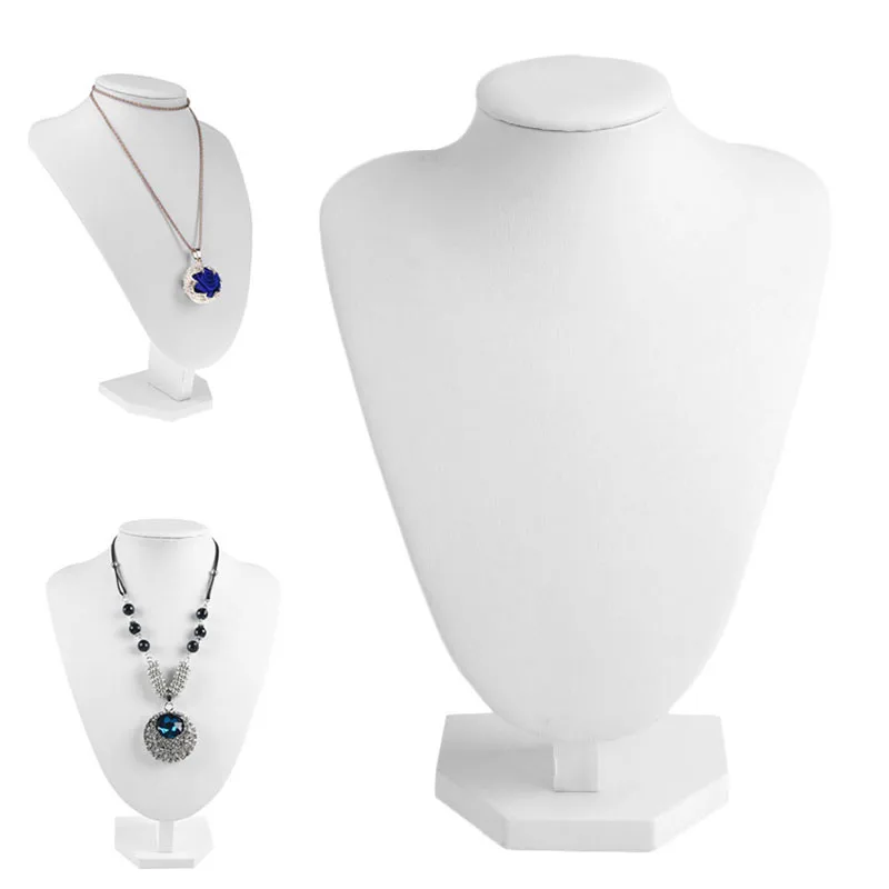 Body Jewelry Holder - Faux Leather Mannequin Jewelry Necklace Display