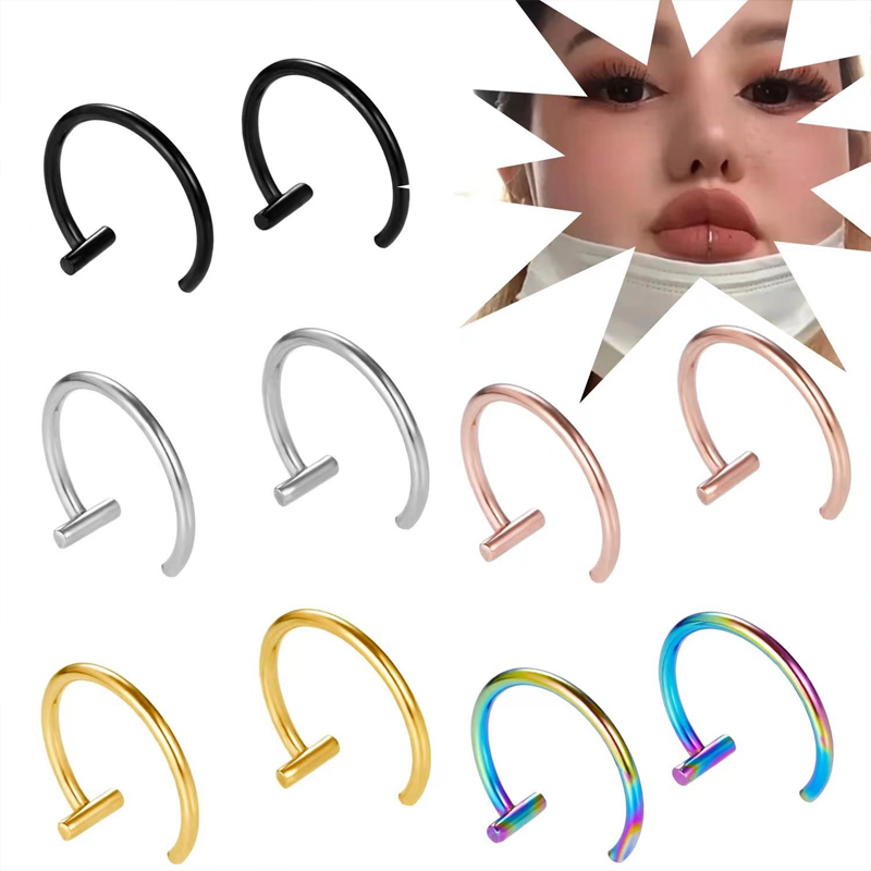 Body Jewelry Lip Ring - 18G Surgical Steel Lip Ring Half