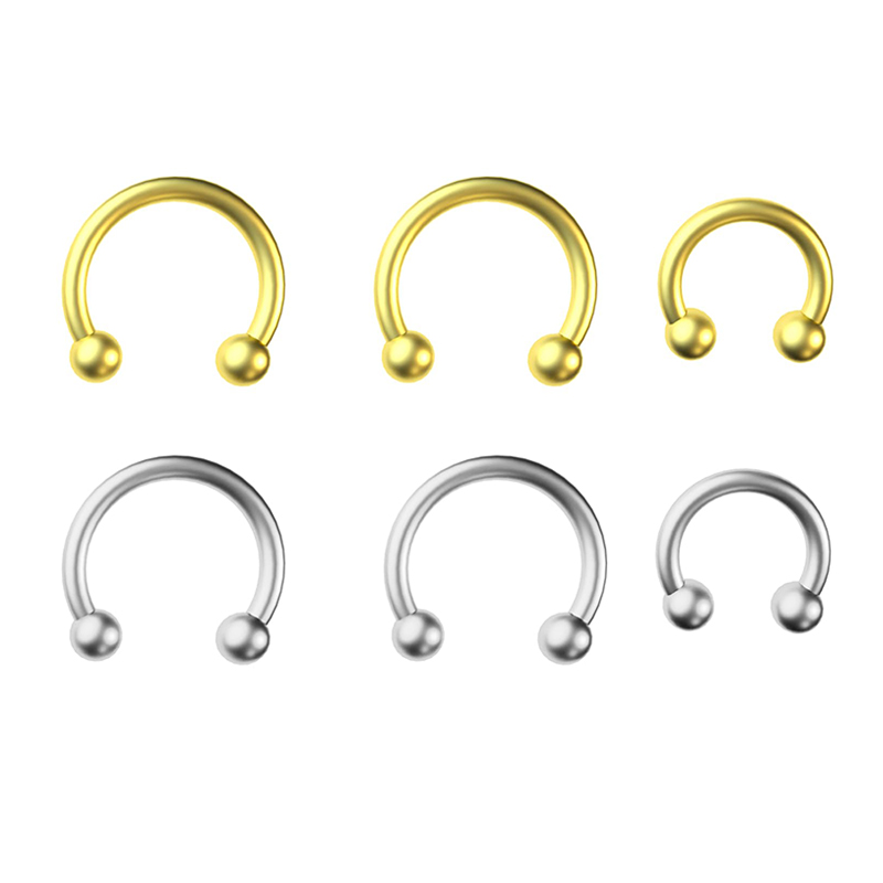 Body Jewelry Lip Ring - 5pcs/lot Stainless Steel 18G Horseshoe Circular
