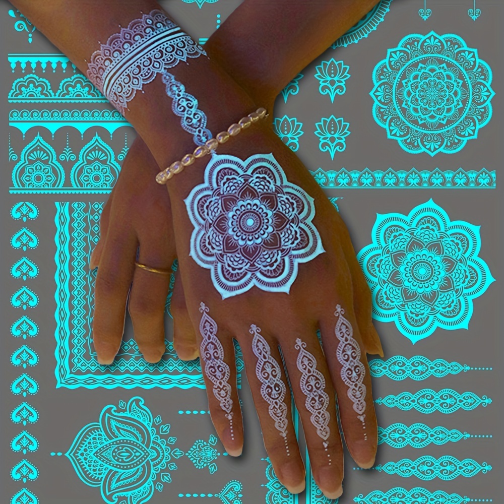 Body Jewelry Glue - Blue Luminous Henna Tattoo Sticker Girls