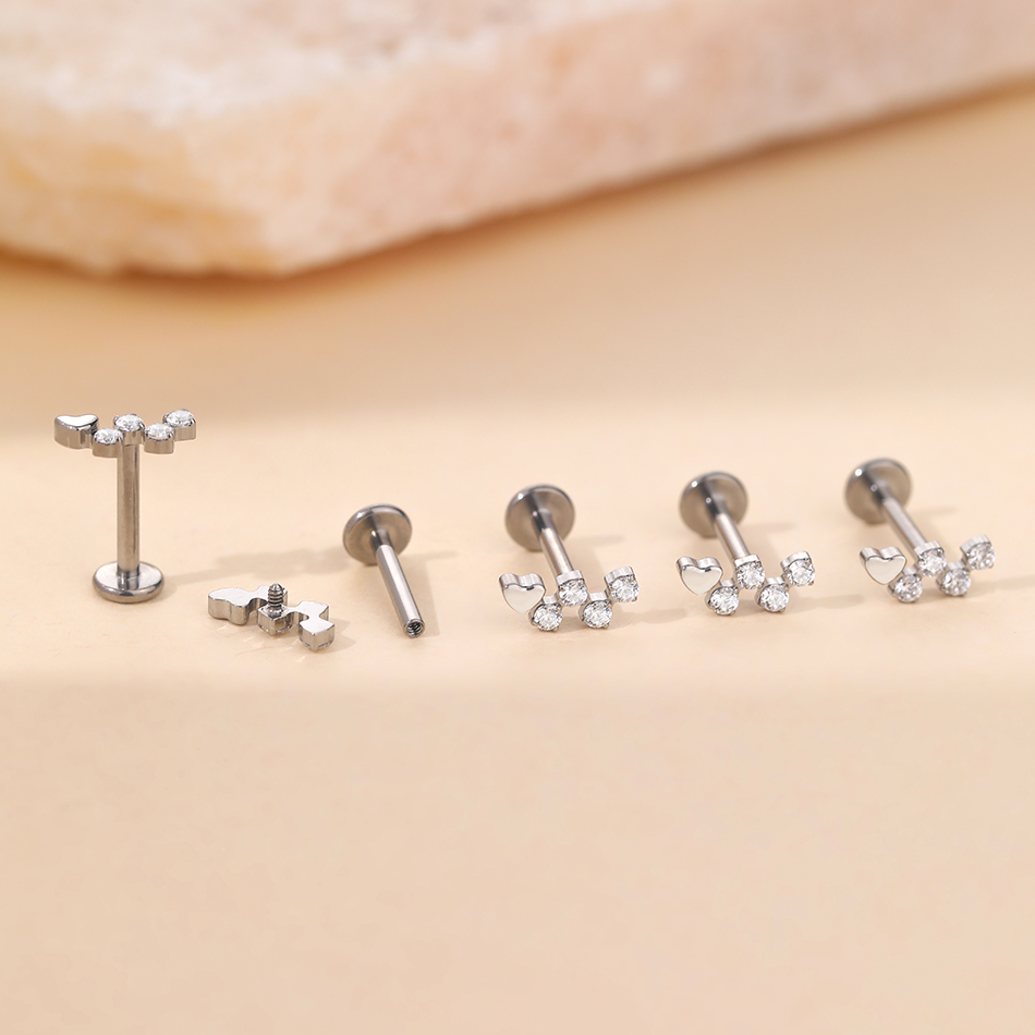 1Pc Titanium Flower Zircon Lab - огляд і ціна Body Jewelry Flat Back
