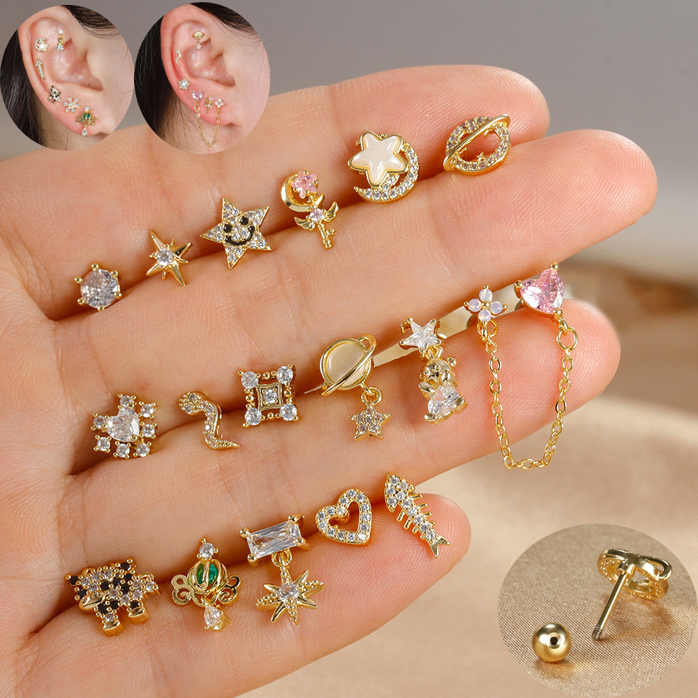 1pc Cartilage Ear Piercing Ear - огляд і ціна Tragus Flat Back
