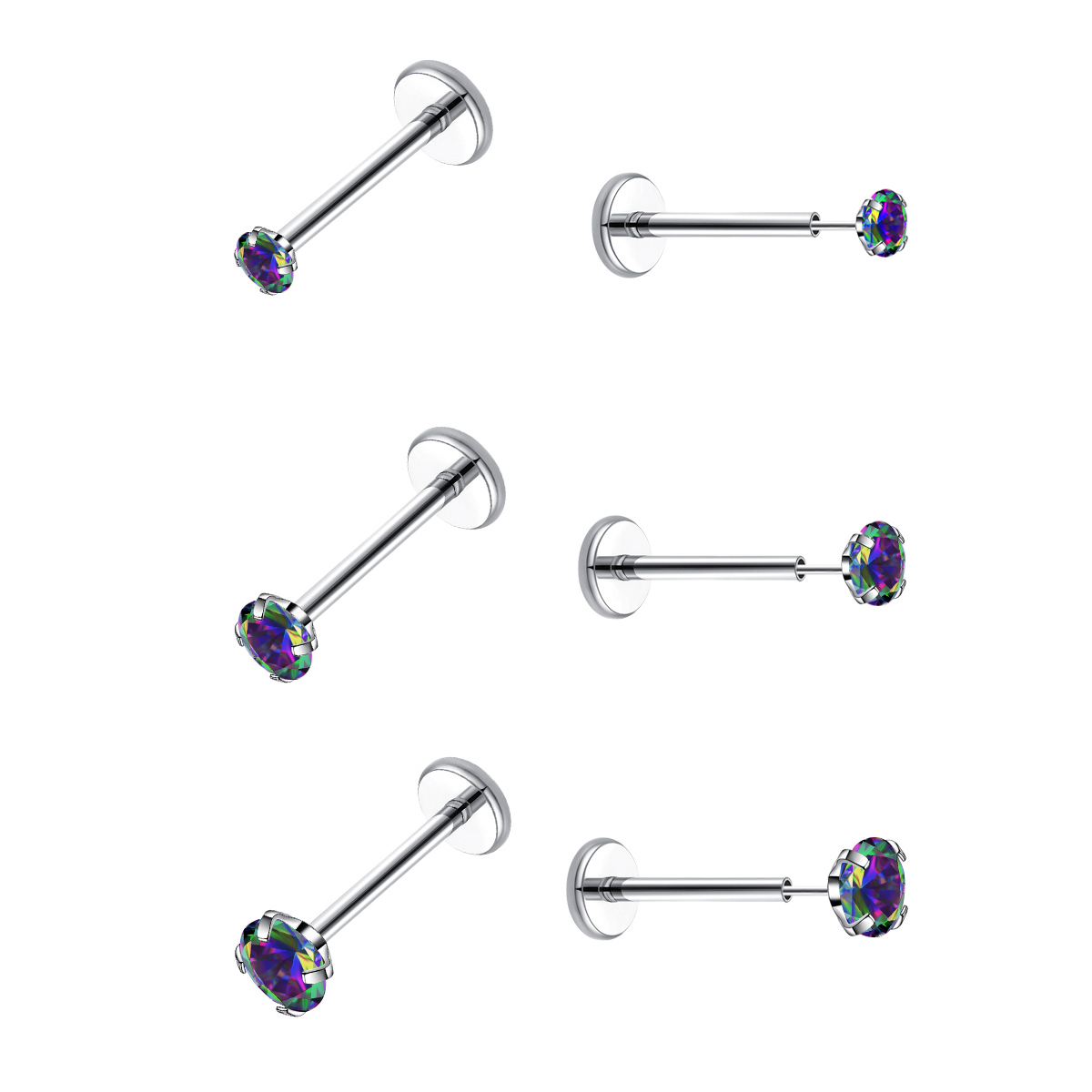 20G Flat Back Threadless Earri - огляд і ціна Body Jewelry Flat Back