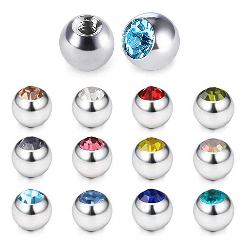60pcs Stainless Steel CZ Cryst - огляд і ціна Body Jewelry Replacement Ball