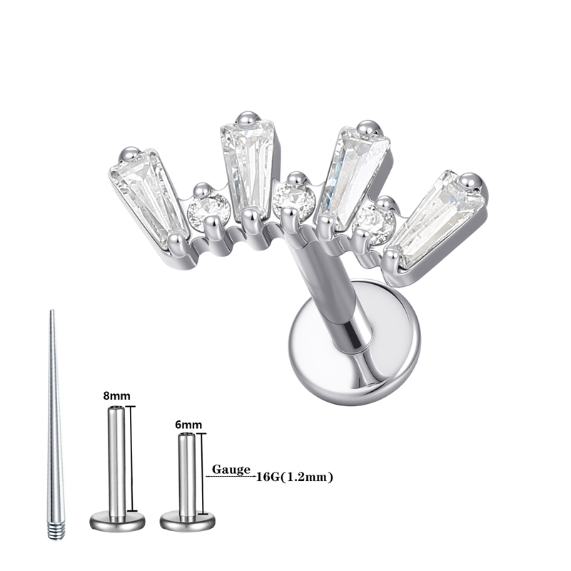 1 Pcs ASTM Titanium Helix Pier - огляд і ціна Body Jewelry Flat Back