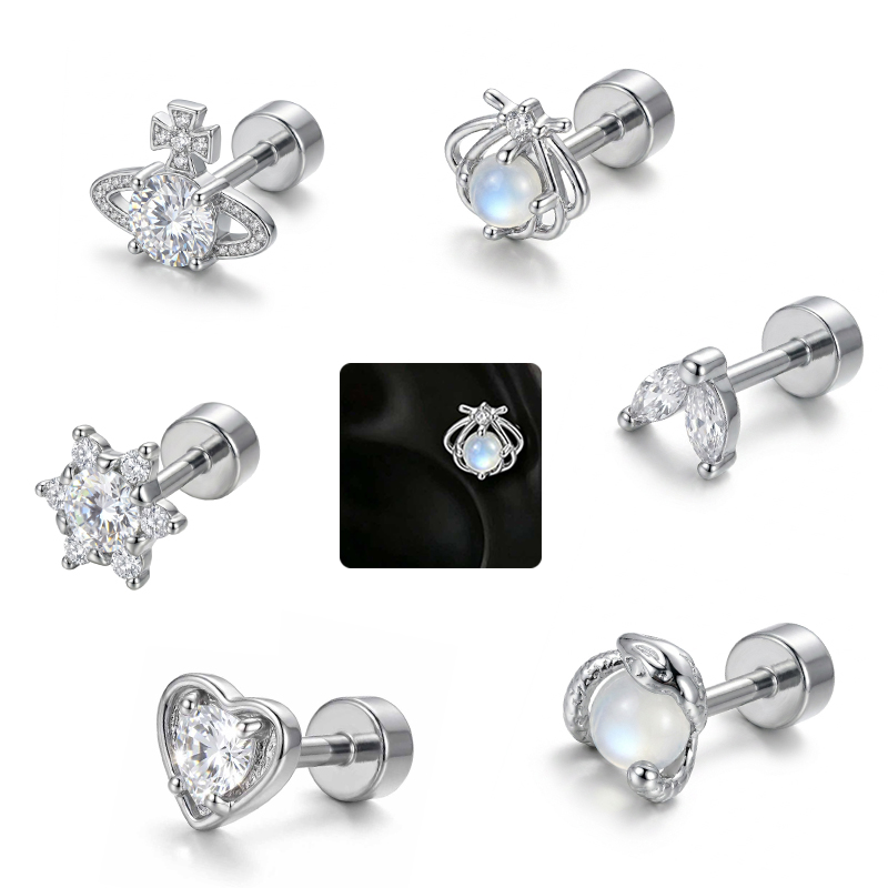 1PC Hypoallergenic Cartilage E - огляд і ціна Tragus Flat Back