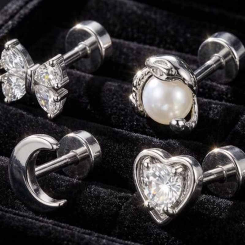 1PC Hypoallergenic Cartilage E - огляд і ціна Tragus Flat Back