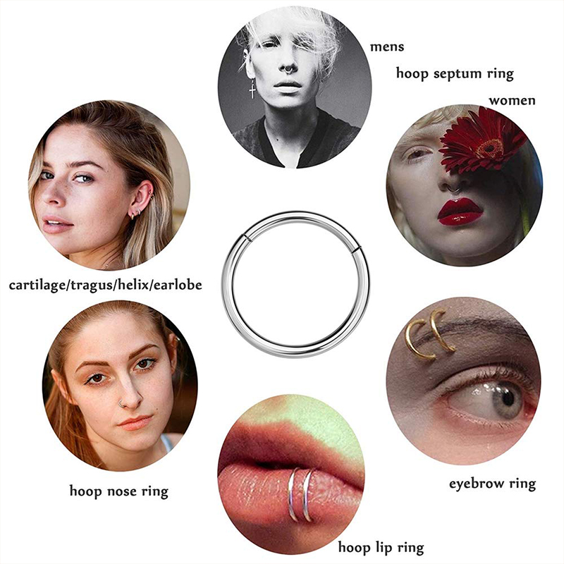 16G 316L Surgical Steel Hinged - огляд і ціна Body Jewelry Lip Ring