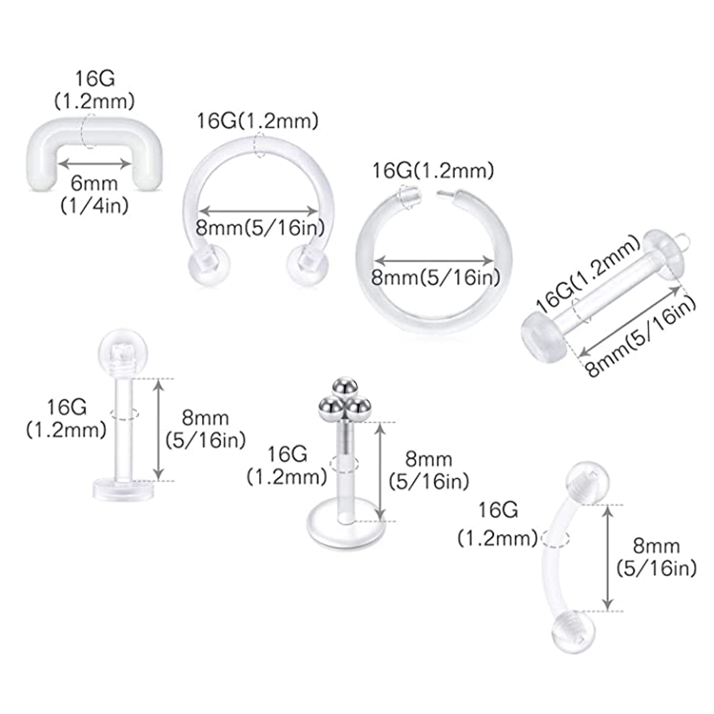 Clear Flexible Forwards Helix  - огляд і ціна Body Jewelry Lip Ring