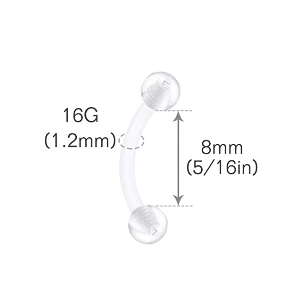 Clear Flexible Forwards Helix  - огляд і ціна Body Jewelry Lip Ring