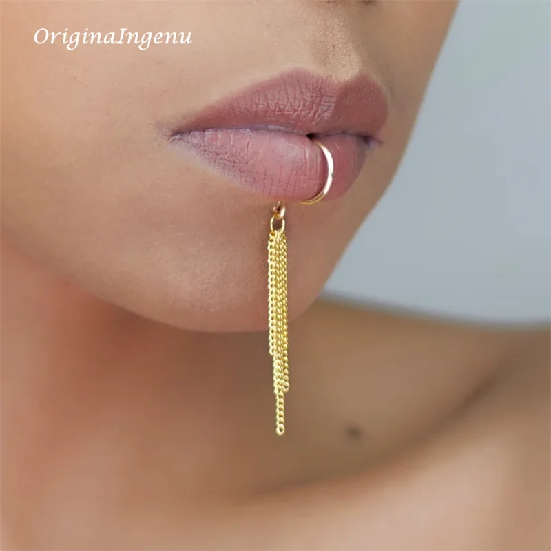 14K Gold Filled Chain Lip cuff - огляд і ціна Body Jewelry Lip Ring