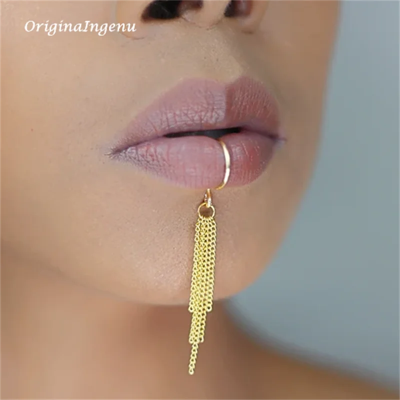 14K Gold Filled Chain Lip cuff - огляд і ціна Body Jewelry Lip Ring