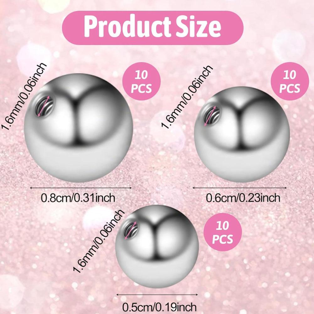 10/30Pcs Set Replacement Balls - огляд і ціна Body Jewelry Replacement Ball