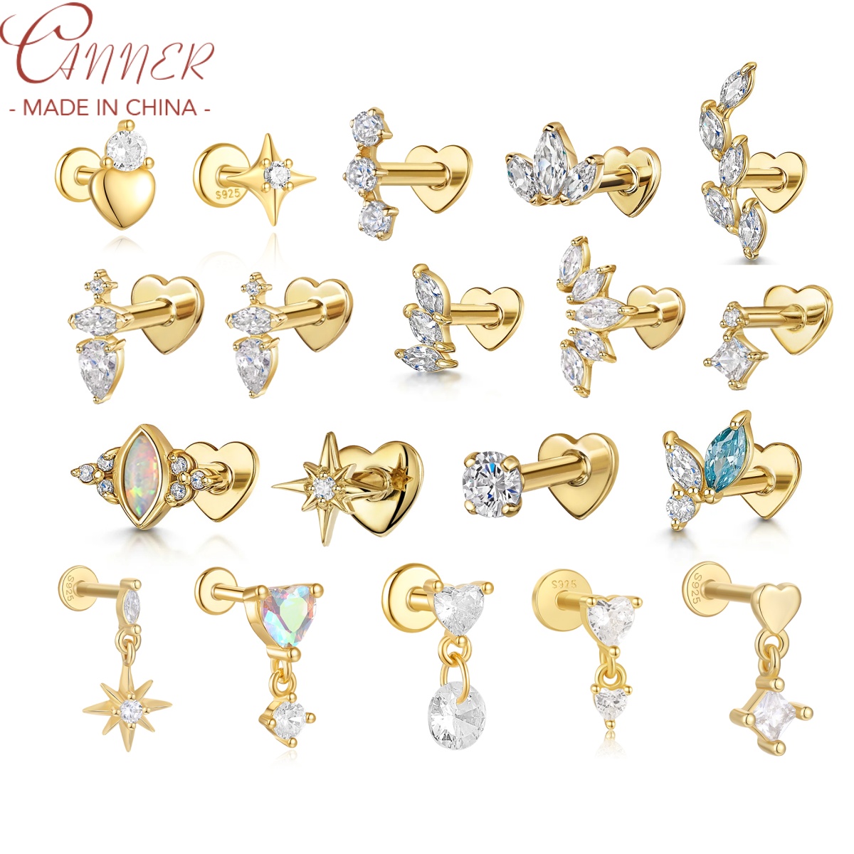 CANNER 1PC New S925 Sterling S - огляд і ціна Tragus Flat Back