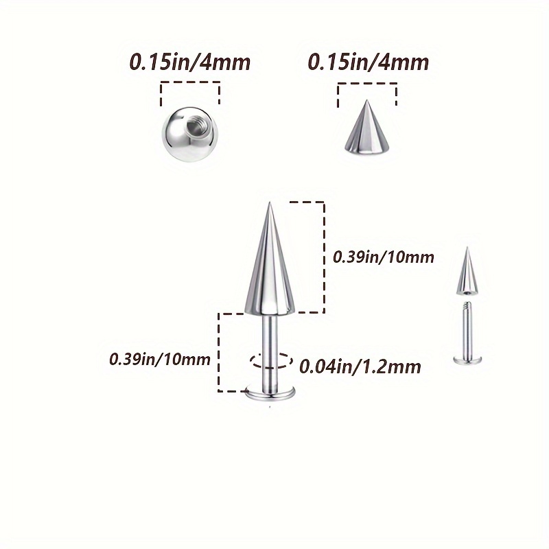 5pcs Spikes Punk Fashion Stain - огляд і ціна Body Jewelry Replacement Ball