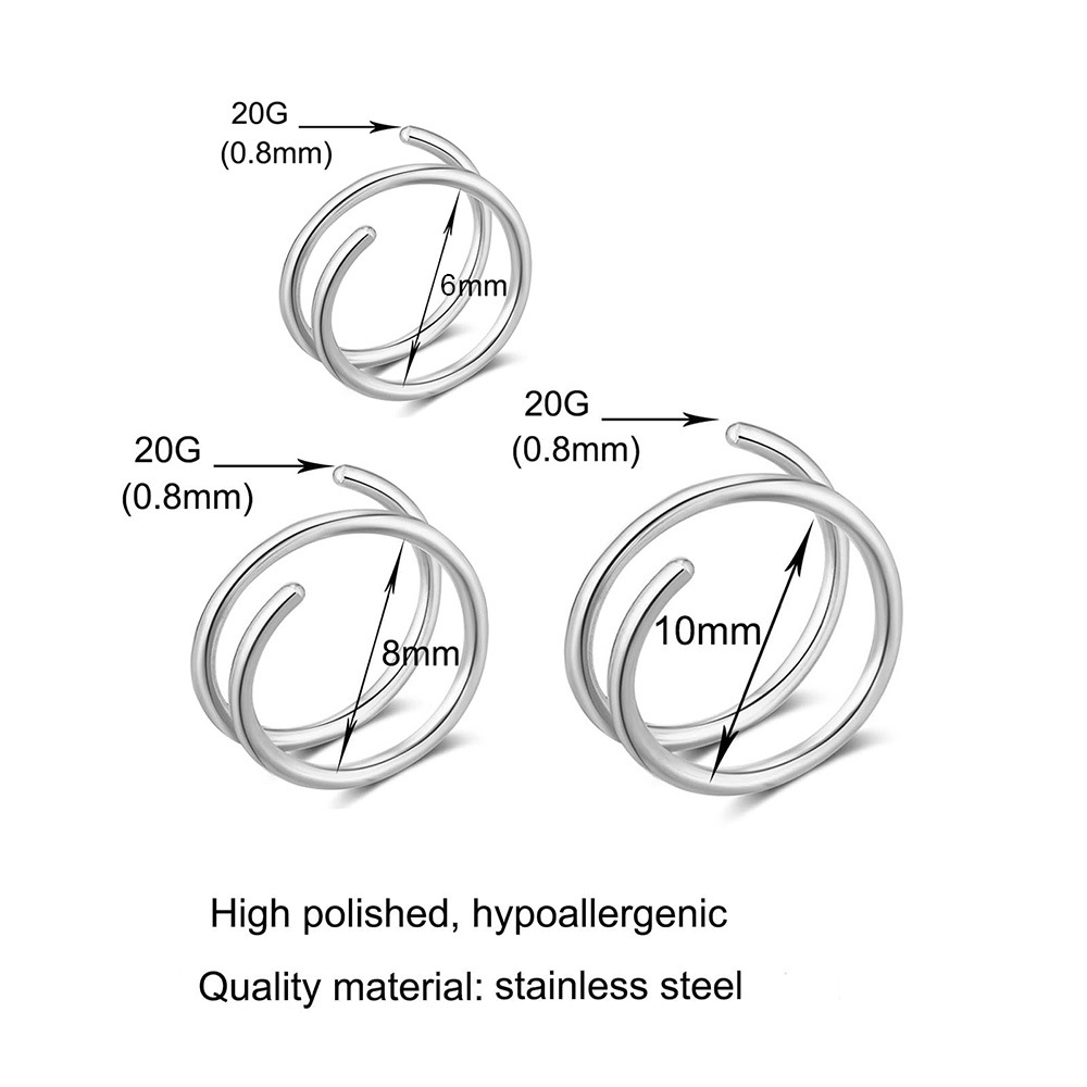 1PC Stainless Steel 316 Double - огляд і ціна Body Jewelry Lip Ring