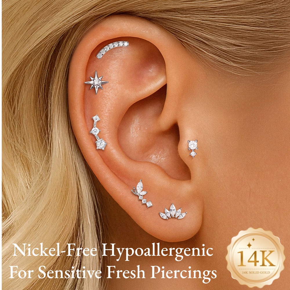 DIeSchein 14K Solid Gold Pierc - огляд і ціна Tragus Flat Back