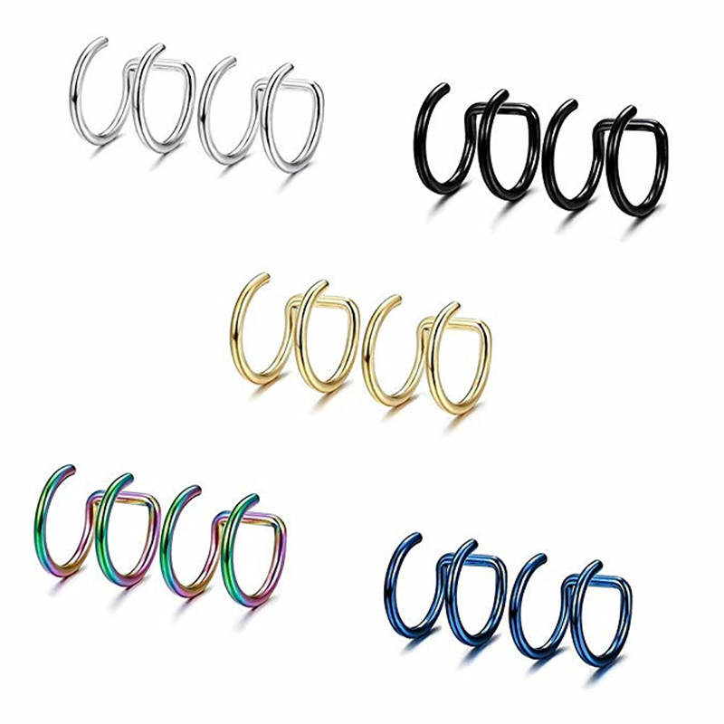 2Pcs 316L Stainless Steel Clip - огляд і ціна Body Jewelry Lip Ring