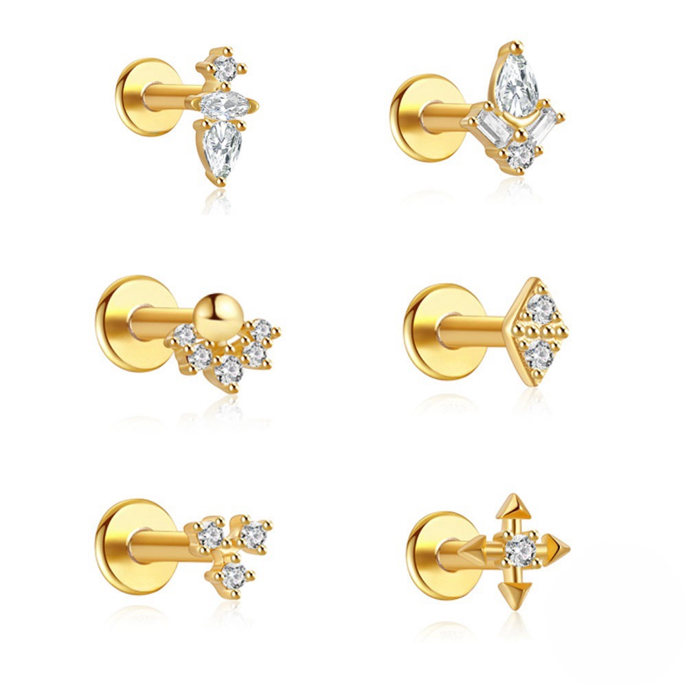 1PC Stainless Steel Crystal CZ - огляд і ціна Tragus Flat Back