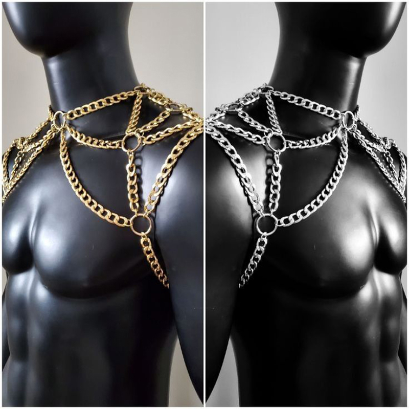 Punk Men Shoulder Body Chain B - огляд і ціна Body Jewelry Necklace