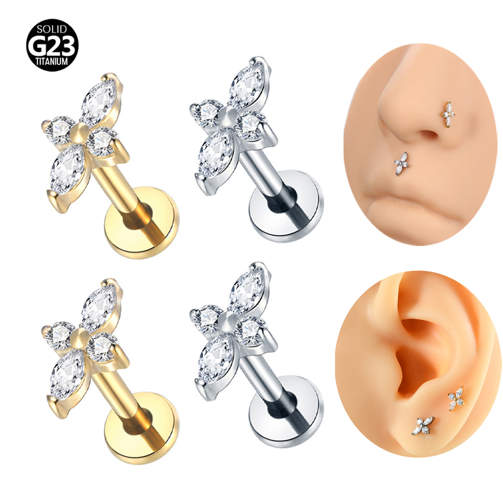 1PC G23 Titanium Labret Pierci - огляд і ціна Tragus Flat Back