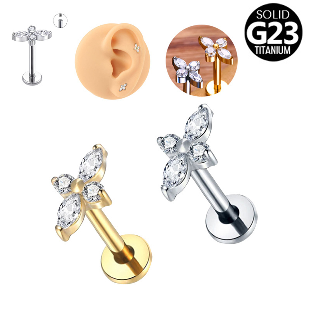 1PC G23 Titanium Labret Pierci - огляд і ціна Tragus Flat Back