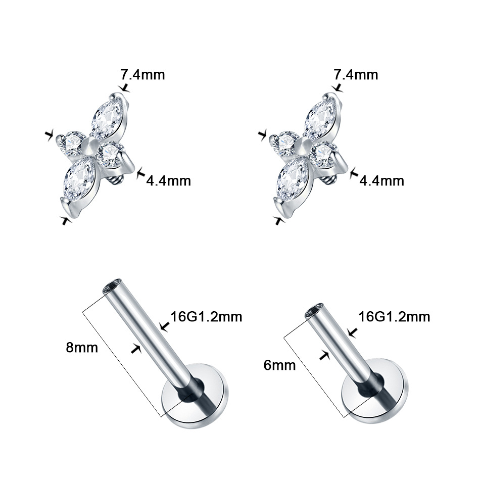 1PC G23 Titanium Labret Pierci - огляд і ціна Tragus Flat Back