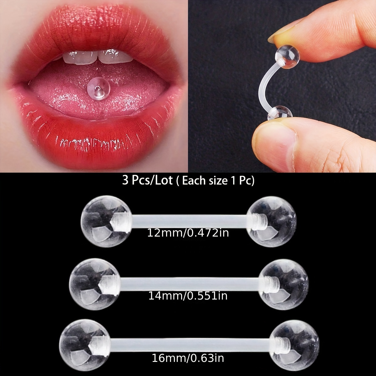 3pcs/Set (Each Size 1pc) Soft  - огляд і ціна Body Jewelry In Store