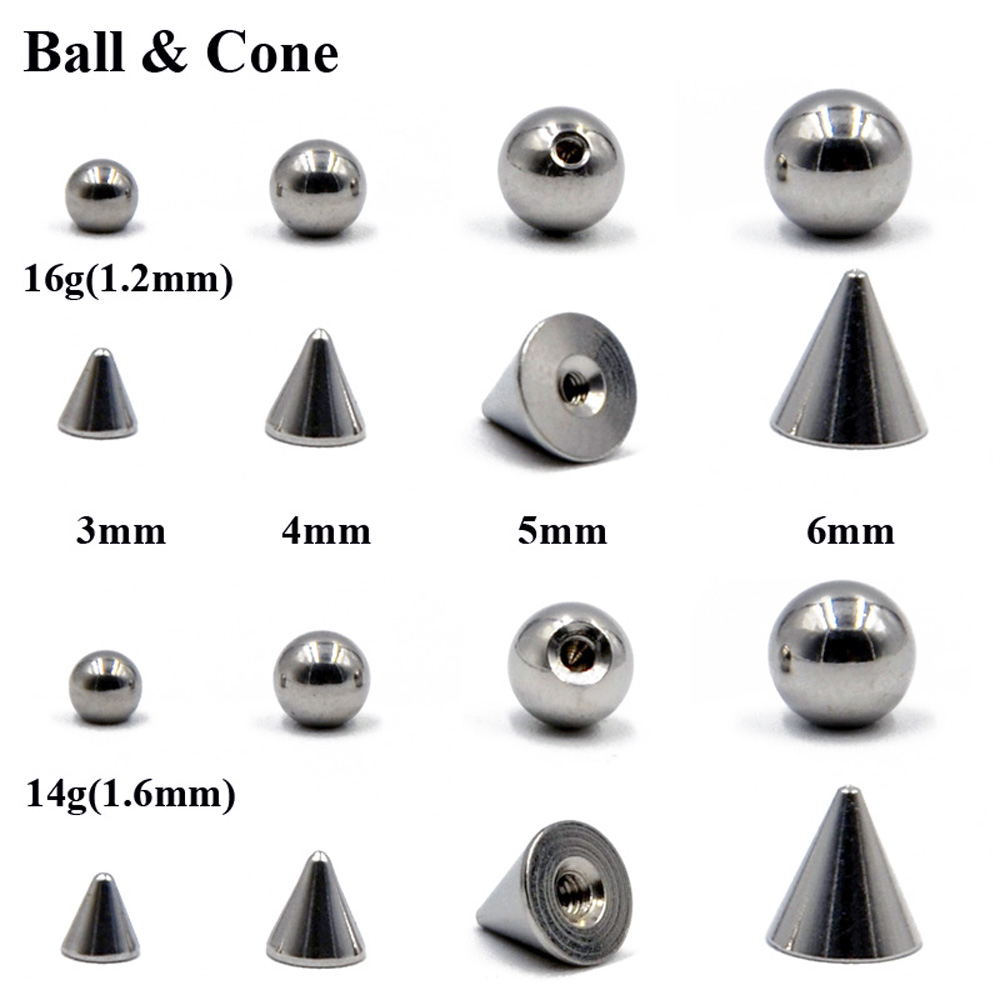100pcs/lot Steel 14G 16G Nose  - огляд і ціна Body Jewelry Replacement Ball