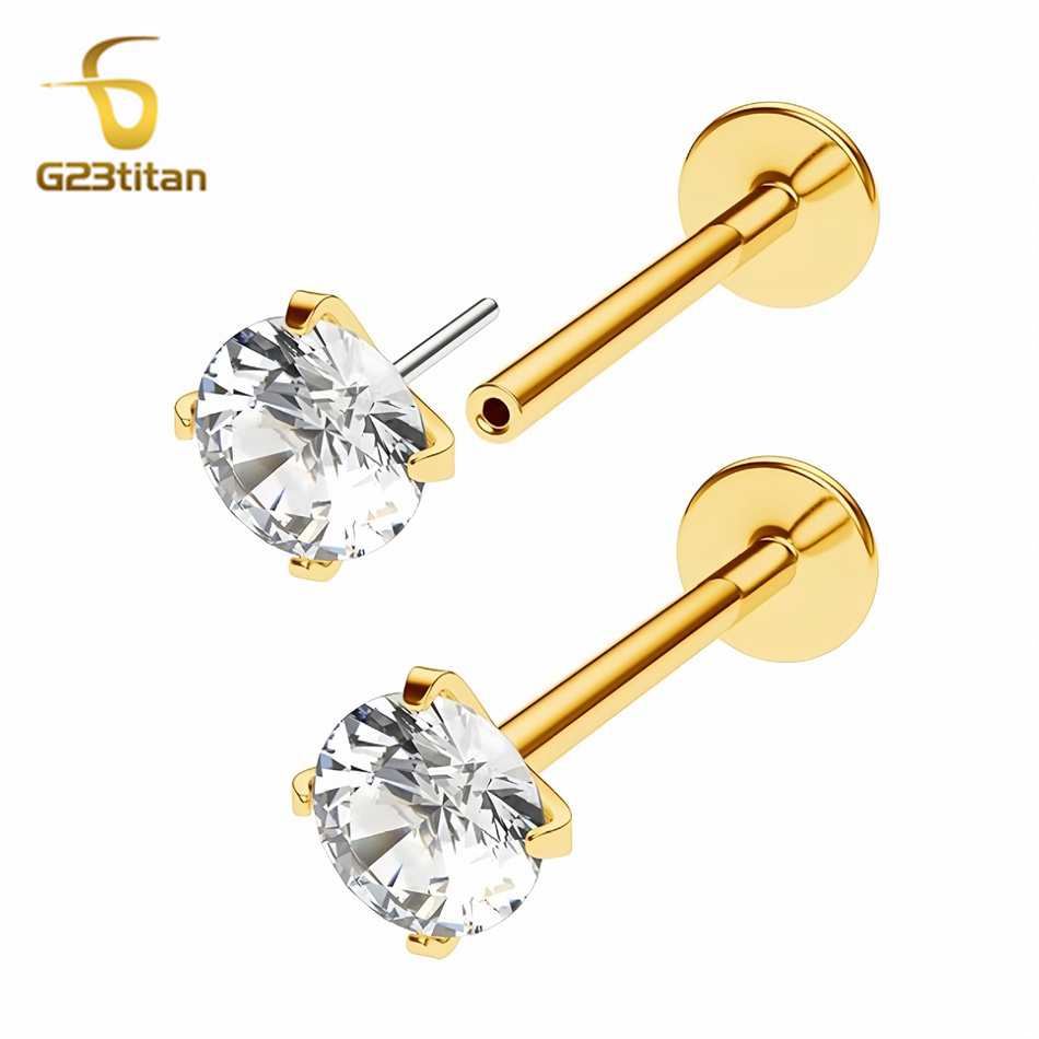 2pc G23 Titanium Push In Earri - огляд і ціна Tragus Flat Back