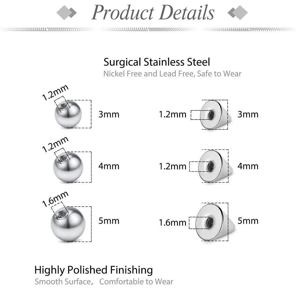 1-157Pcs Set Fake Eyebrow Ring - огляд і ціна Body Jewelry Replacement Ball