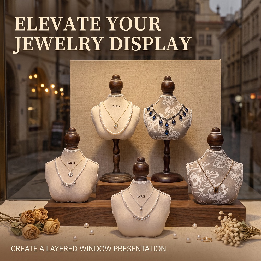 Vintage Wood Necklace Display  - огляд і ціна Body Jewelry Holder