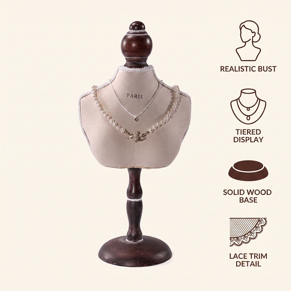 Vintage Wood Necklace Display  - огляд і ціна Body Jewelry Holder
