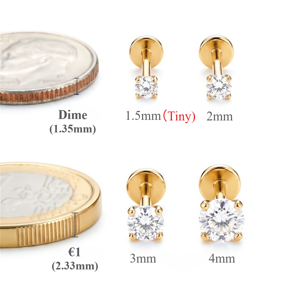 2/8PCS Stainless Steel Eearrin - огляд і ціна Body Jewelry Flat Back