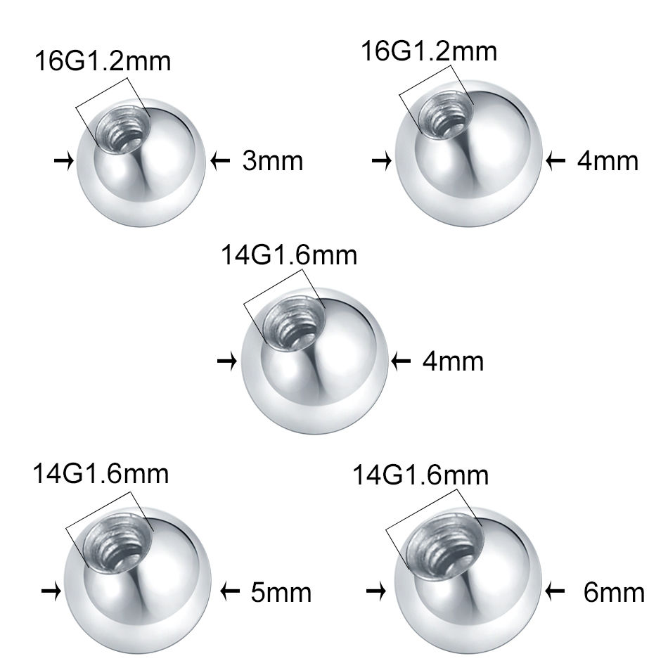 10PC Stainless Steel Screw Bal - огляд і ціна Body Jewelry Replacement Ball