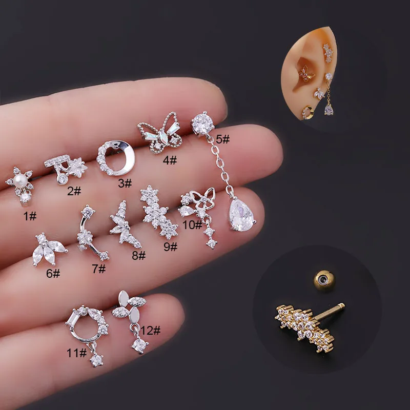 16G Tragus Helix Conch Piercin - огляд і ціна Tragus Flat Back