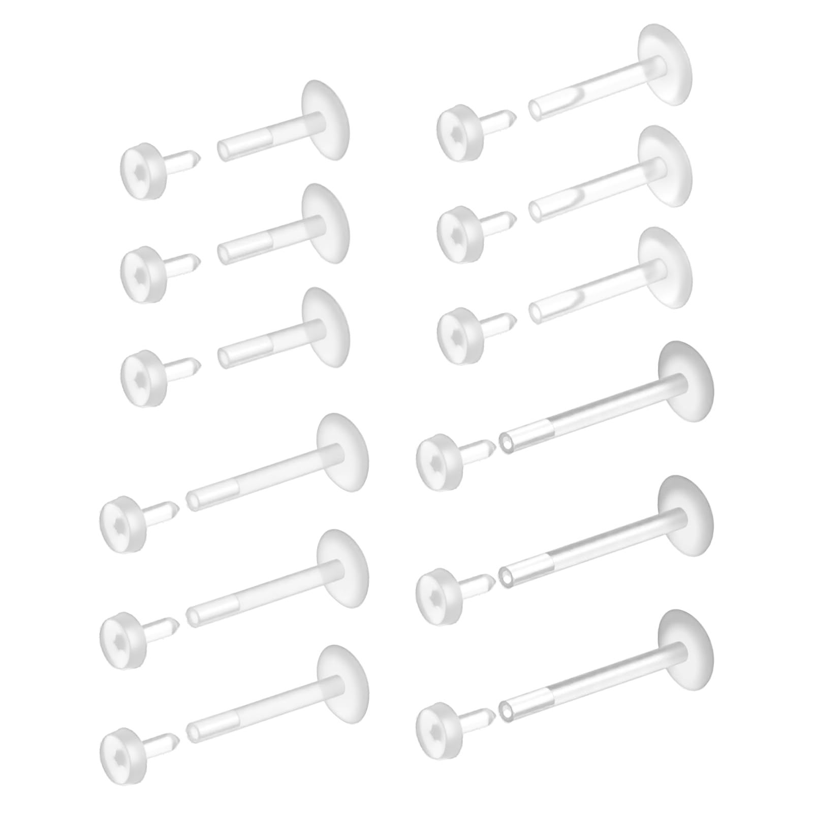 12 Pcs Flat Back Clear Earring - огляд і ціна Body Jewelry Flat Back