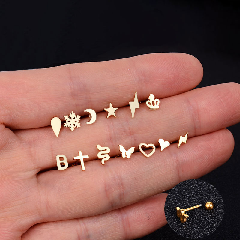 1PC Stainless Steel Mini Studs - огляд і ціна Body Jewelry Flat Back